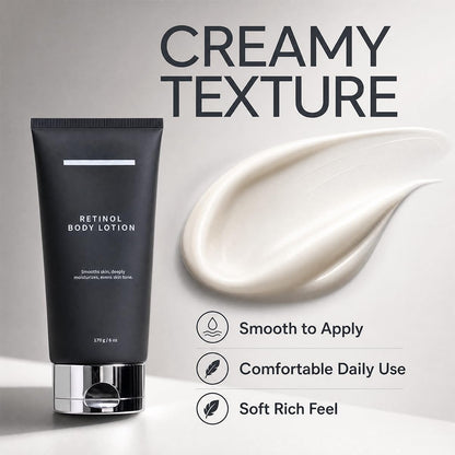 Retinol Body Lotion, Firming Body Cream for Crepey Skin, Moisturizing Anti-Aging Lotion for Neck, Arms, Legs & Full Body Skin Care, 170g
