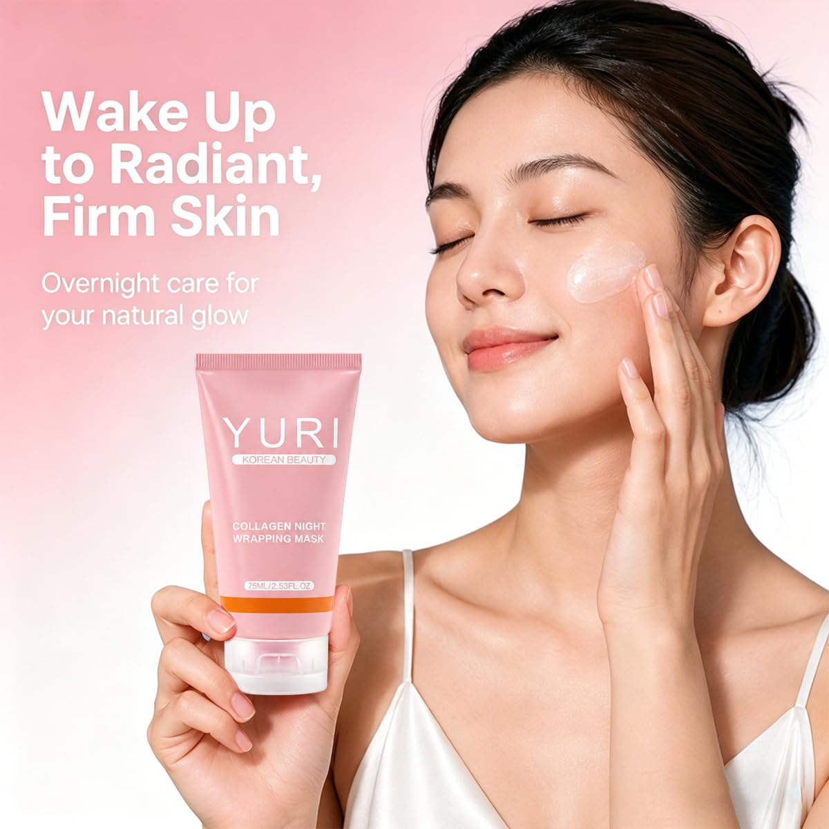 YURI Collagen Mask, Collagen Night Wrapping Peel-Off Mask, Hydrating & Firming Overnight Face Mask, Easy Peel Skincare for Smooth & Glowing Skin, Ideal Gift for Women & Teens, 2.54 Fl Oz