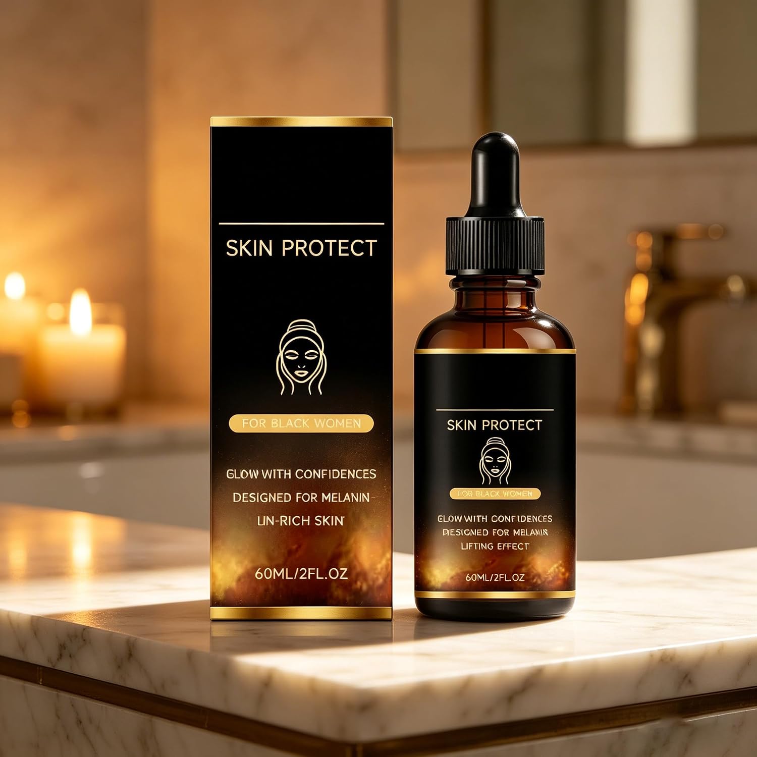 Walker Skin Protect Serum for Black Women, Reduces Wrinkles & Fine Lines, Eliminates Dark Circles, and Lifts & Firms Skin,Lightweight Non-Greasy,Suitable for Black Women & All Skin Types.(1 pack)