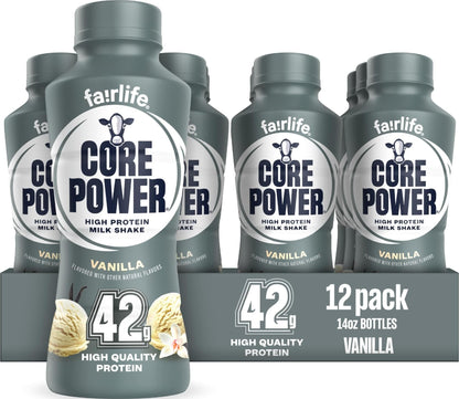Core Power Fairlife Elite 42g High Protein Milk Shakes For kosher diet, Ready to Drink for Workout Recovery, Chocolate, 14 Fl Oz (Pack of 12), Liquid, Bottle