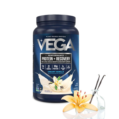 Vega Protein + Recovery, Mocha – 30g Vegan Protein, Dairy & Gluten Free, Probiotics, NSF Certified, 67.2 oz (45 Servings)