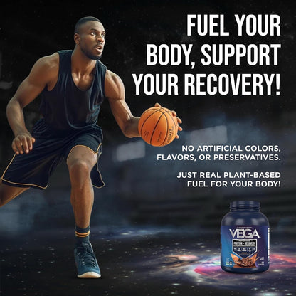 Vega Protein + Recovery, Mocha – 30g Vegan Protein, Dairy & Gluten Free, Probiotics, NSF Certified, 67.2 oz (45 Servings)
