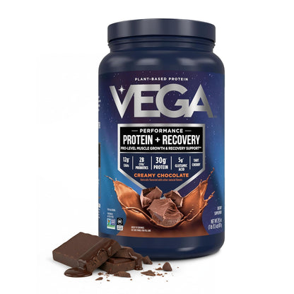 Vega Protein + Recovery, Mocha – 30g Vegan Protein, Dairy & Gluten Free, Probiotics, NSF Certified, 67.2 oz (45 Servings)