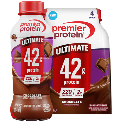 Premier Protein ULTIMATE 42g High Protein Shake, Chocolate, 12 Pack